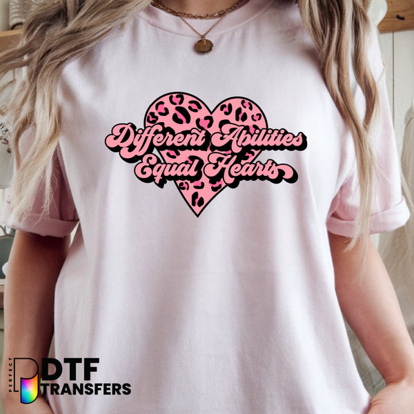 Different Abilities Equal Hearts – Special Education DTF Transfer