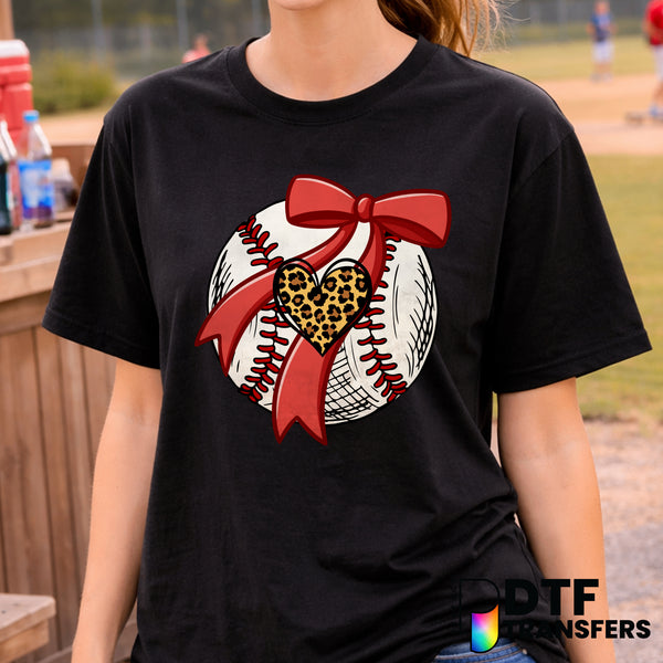 Coquette Leopard Heart Baseball – DTF Transfer
