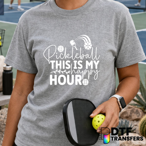 Pickleball Is My Happy Hour – Pickleball DTF Transfer