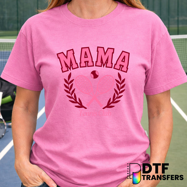 Mama Tennis Club – Tennis DTF Transfer