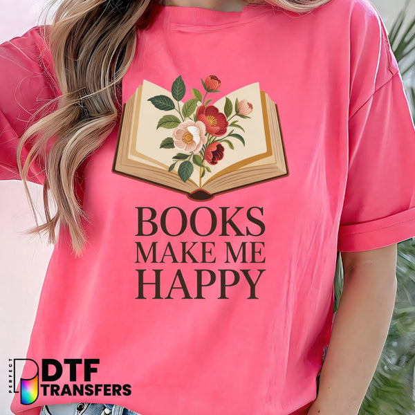 Books Make Me Happy Reading – Teacher DTF Transfer