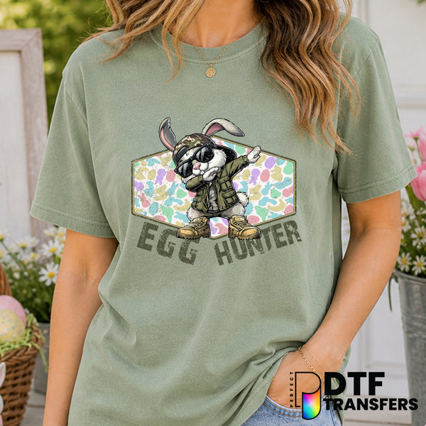 Camo Dabbing Bunny Easter Egg Hunter – Easter DTF Transfer