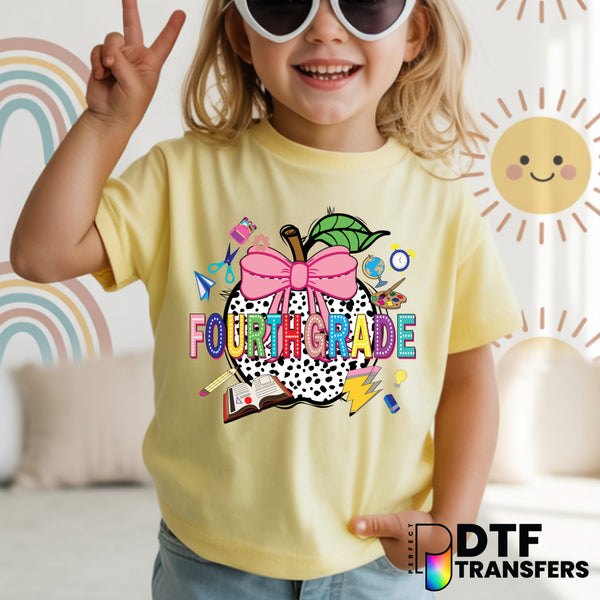 FOURTH GRADE Dalmatian Apple – Teacher DTF Transfer