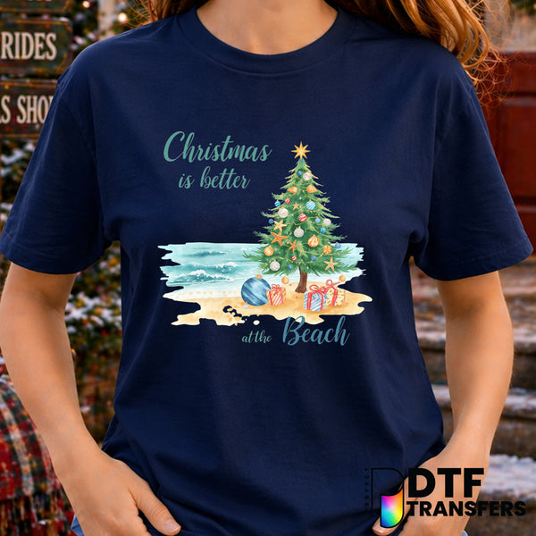 Christmas is Better at The Beach Vacation Tropical – Christmas DTF Transfer