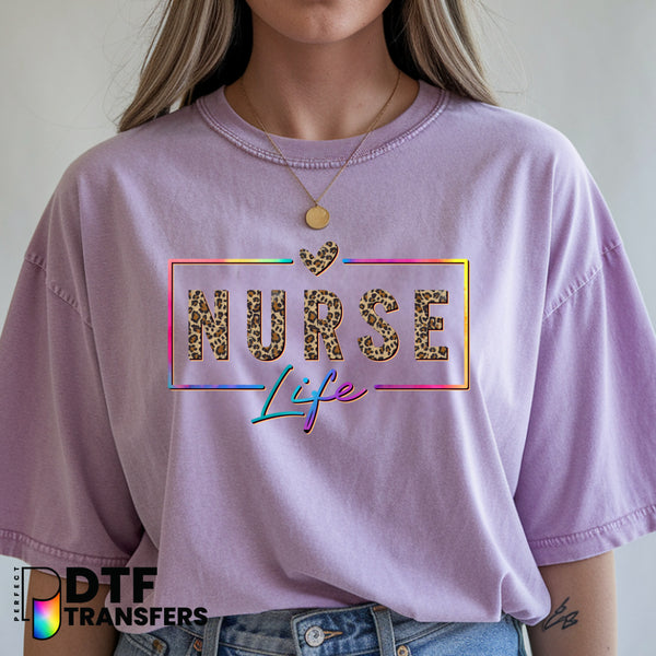 Leopard and Tie Dye Nurse Life School Nurse – School Nurse DTF Transfer
