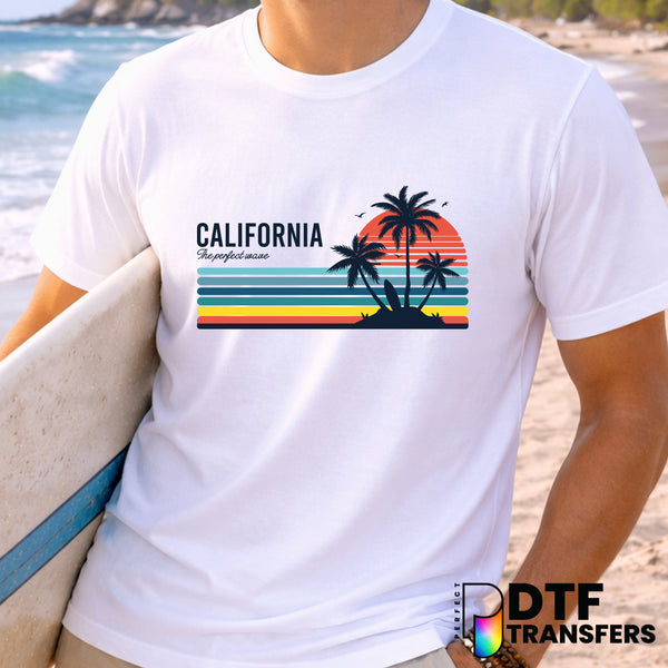 California The Perfect Wave Surf Co. – Surfing DTF Transfer