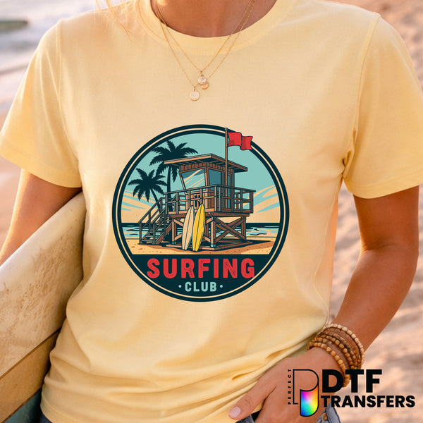 SURFING CLUB BEACH LIFEGUARD HOUSE SUMMER – Surfing DTF Transfer