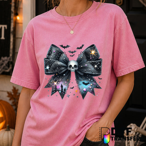 Faux Lace Watercolor Skull – Halloween DTF Transfer