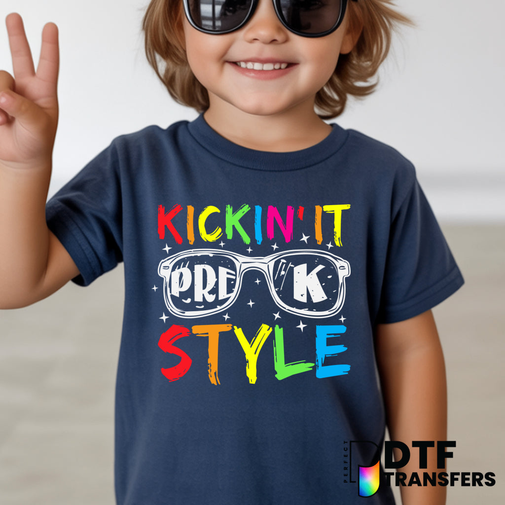 Kickin It Pre-K Style Pre-K – Teacher DTF Transfer