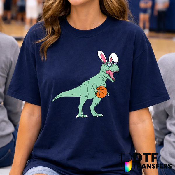 T-Rex Easter Bunny Basketball – DTF Transfer