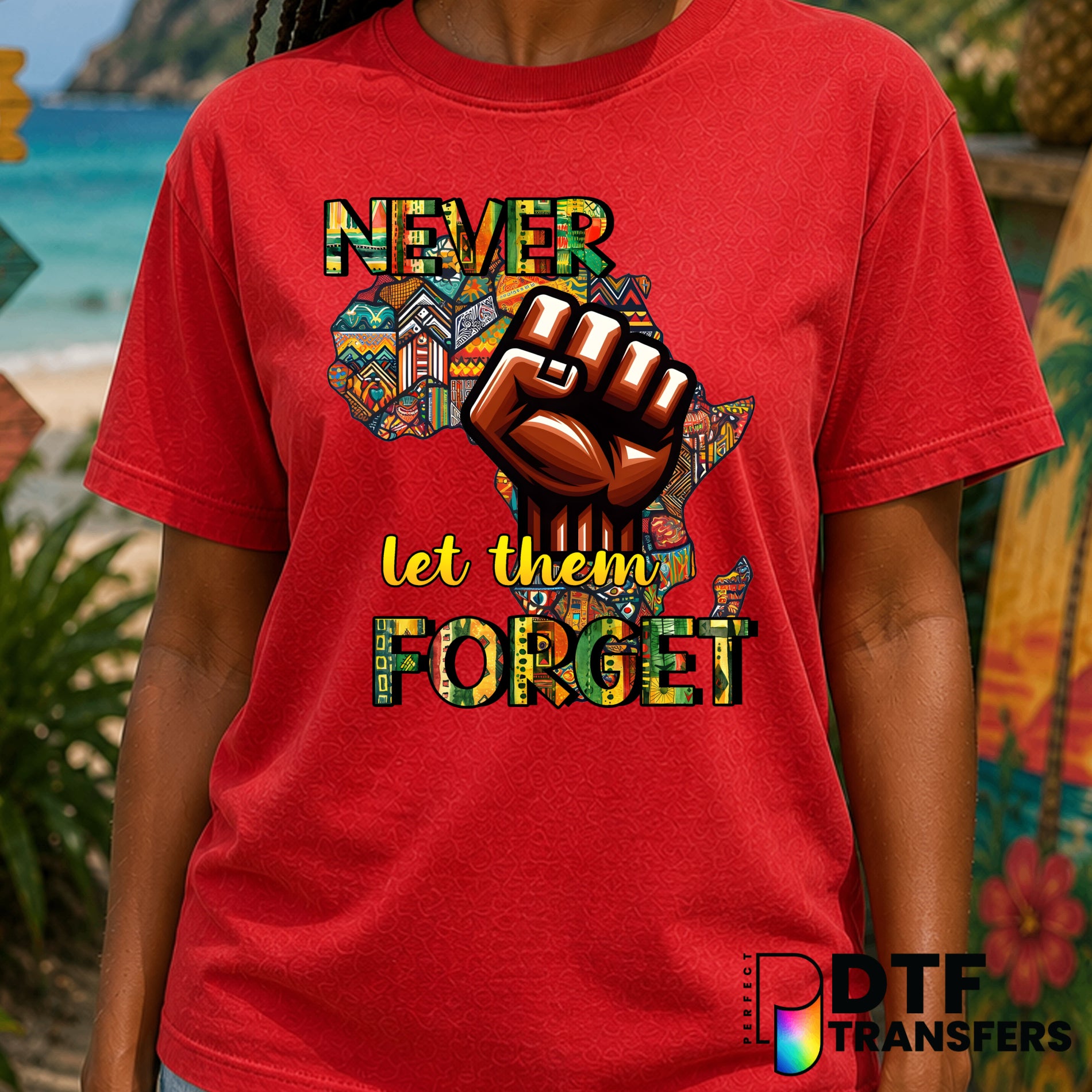 Never Let Them Forget – Black History Month DTF Transfer