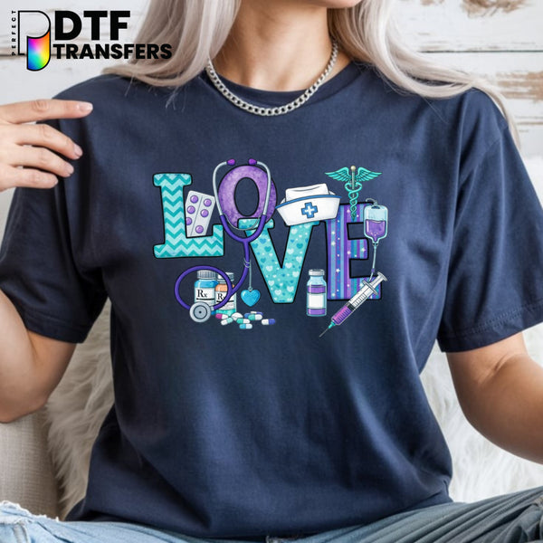 LOVE Medical Icons – School Nurse DTF Transfer