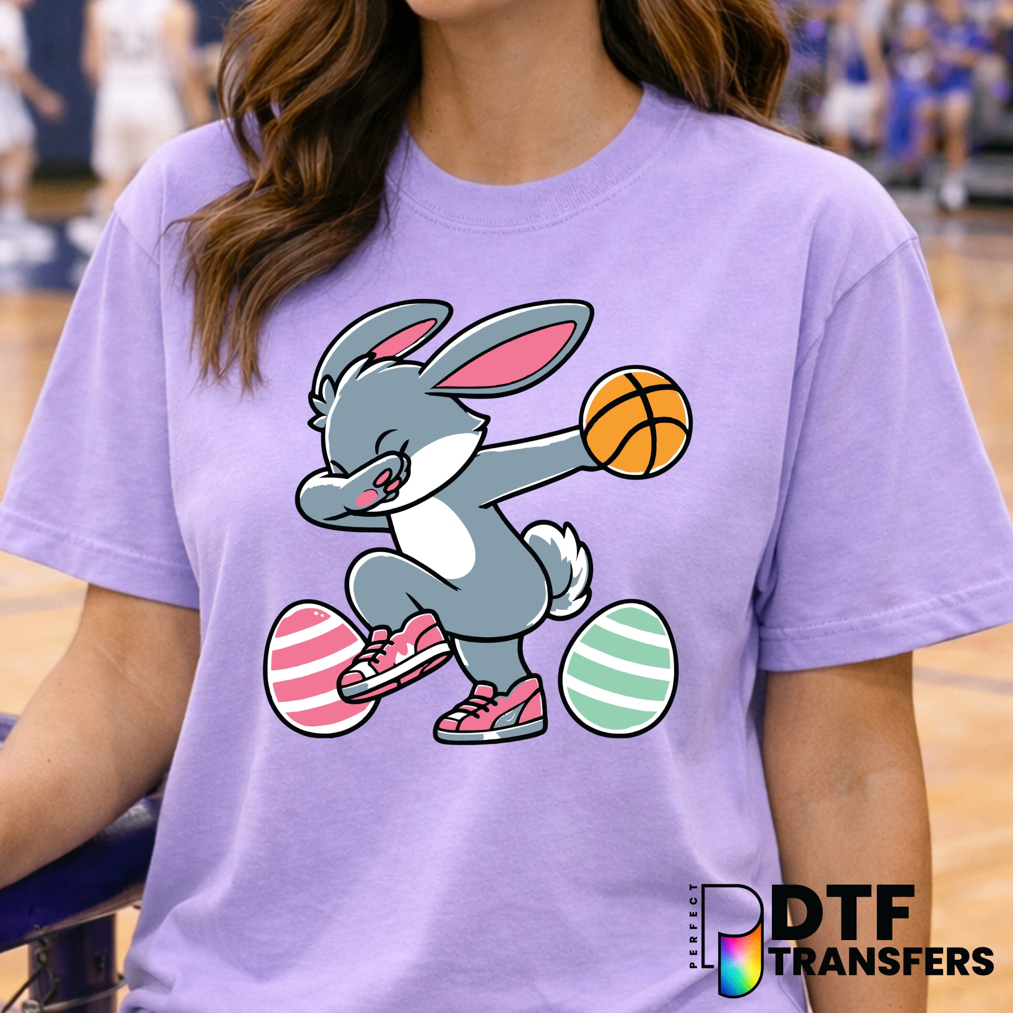 Dabbing Bunny Basketball – DTF Transfer