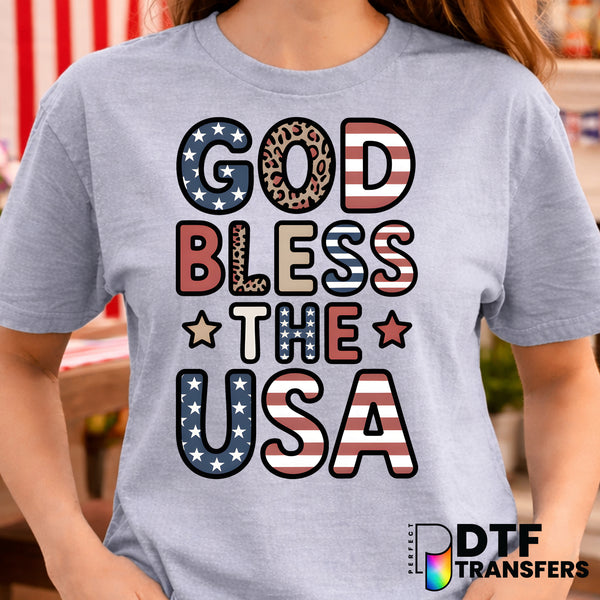God Bless The USA 4th of July – Fourth of July DTF Transfer