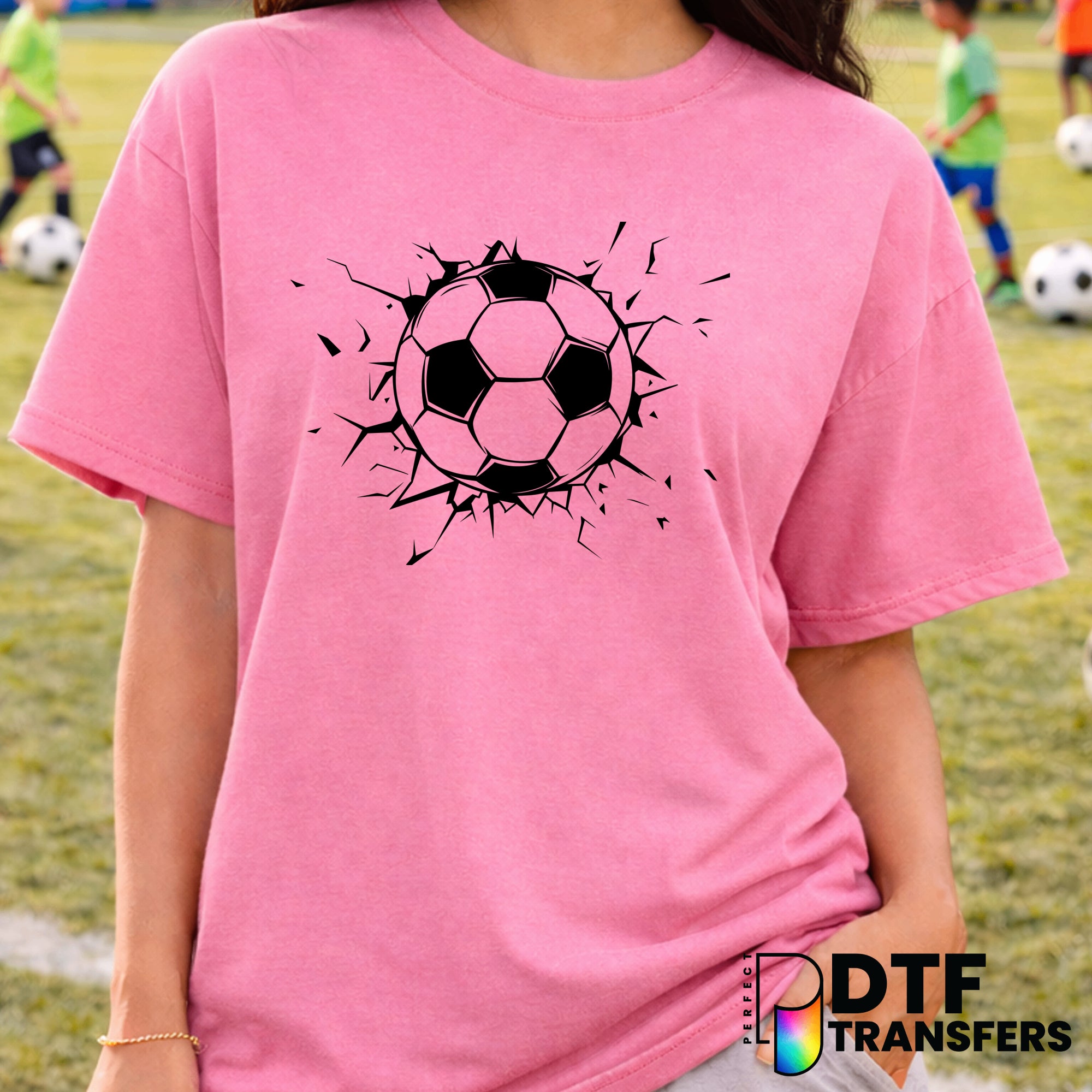 Soccer Ball Cracked – Soccer DTF Transfer