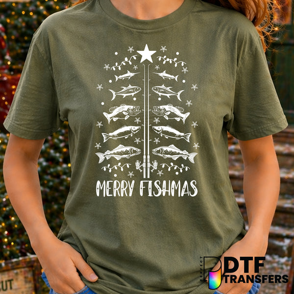 MERRY FISHMAS FISH CHRISTMAS TREE – Christmas DTF Transfer