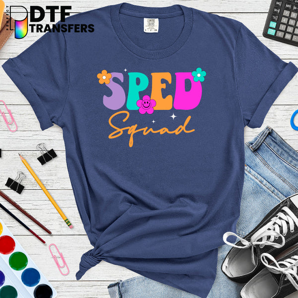 SPED Squad Retro Florals – Special Education DTF Transfer