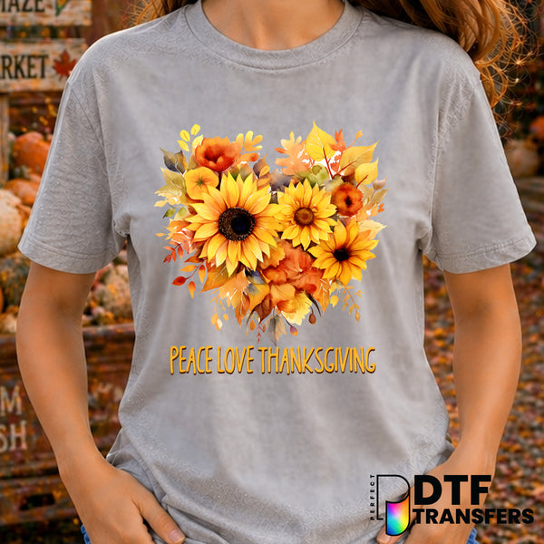 Peace Love Thanksgiving – Thanksgiving DTF Transfer