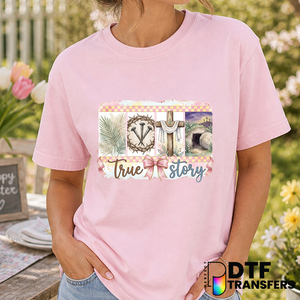 True Story Religious Easter Coquette Checkered – Easter DTF Transfer