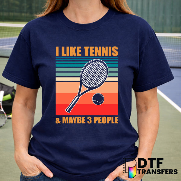 I Like Tennis and 3 People – Tennis DTF Transfer