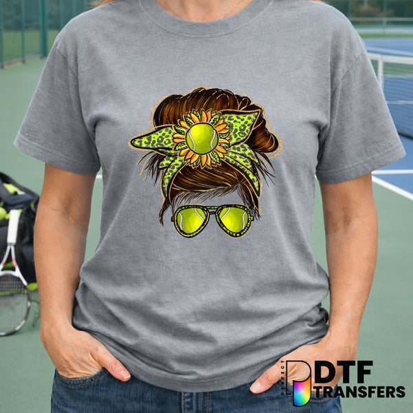 Tennis Mom Messy Bun Life – Tennis DTF Transfer