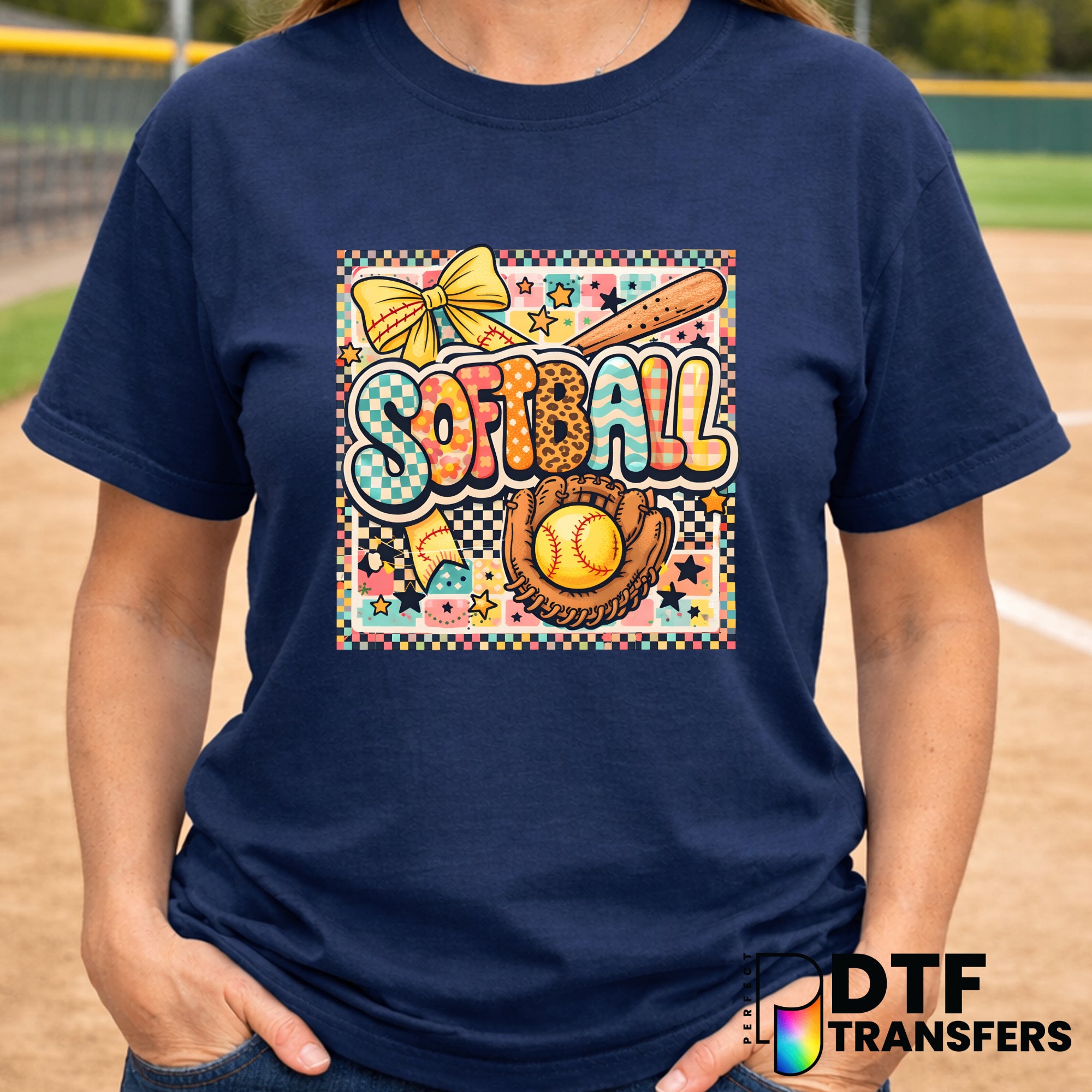 SOFTBALL Retro Text – Softball DTF Transfer