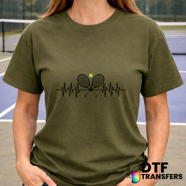 Love Tennis Rackets Heartbeat – DTF Transfer