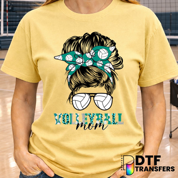 Volleyball Mom Hot Mess Messy Bun – Volleyball DTF Transfer
