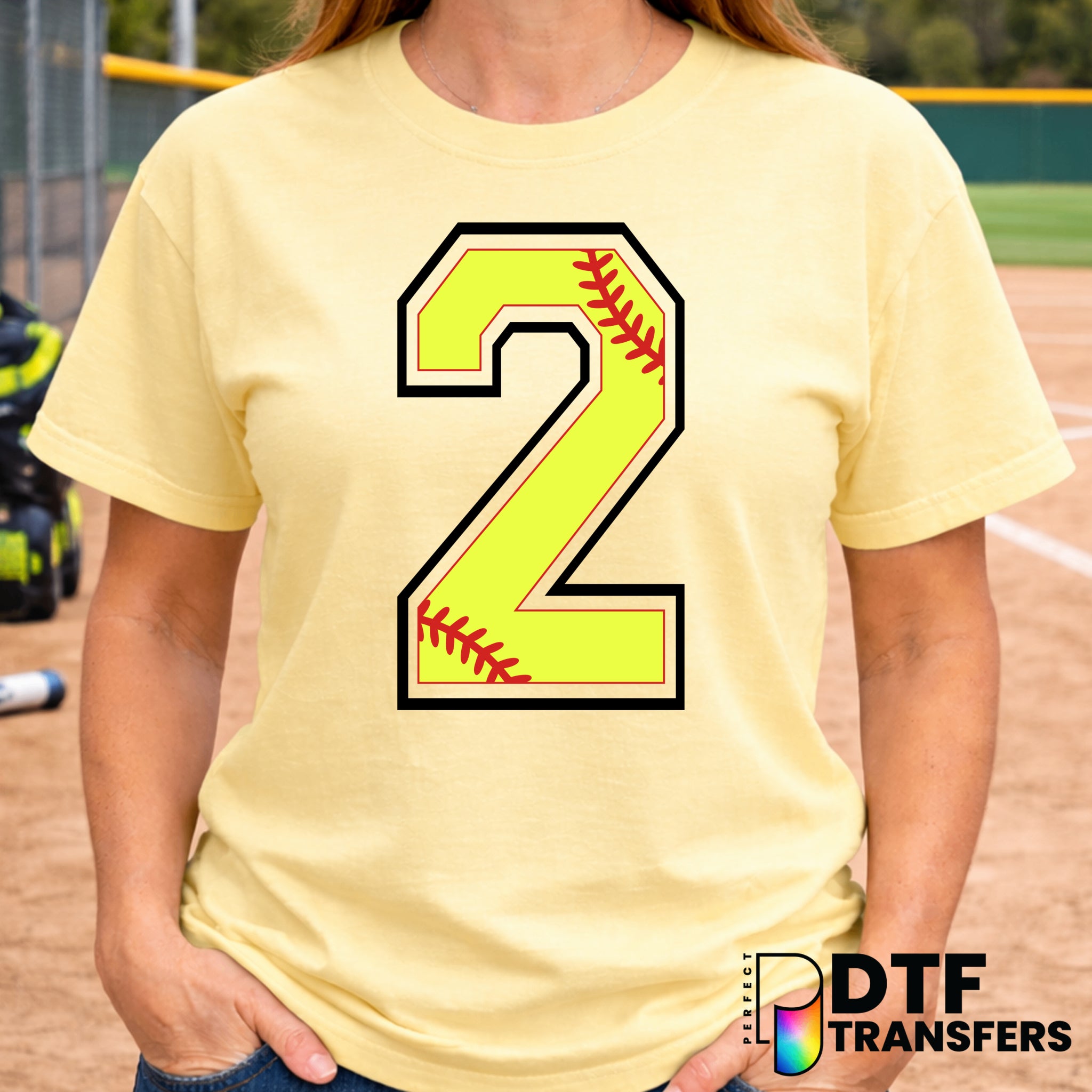 Softball Number 2 – Softball DTF Transfer