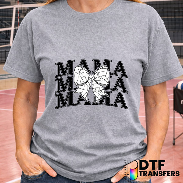 Mama Stacked Varsity Arch Coquette Volleyball Bow – Volleyball DTF Transfer