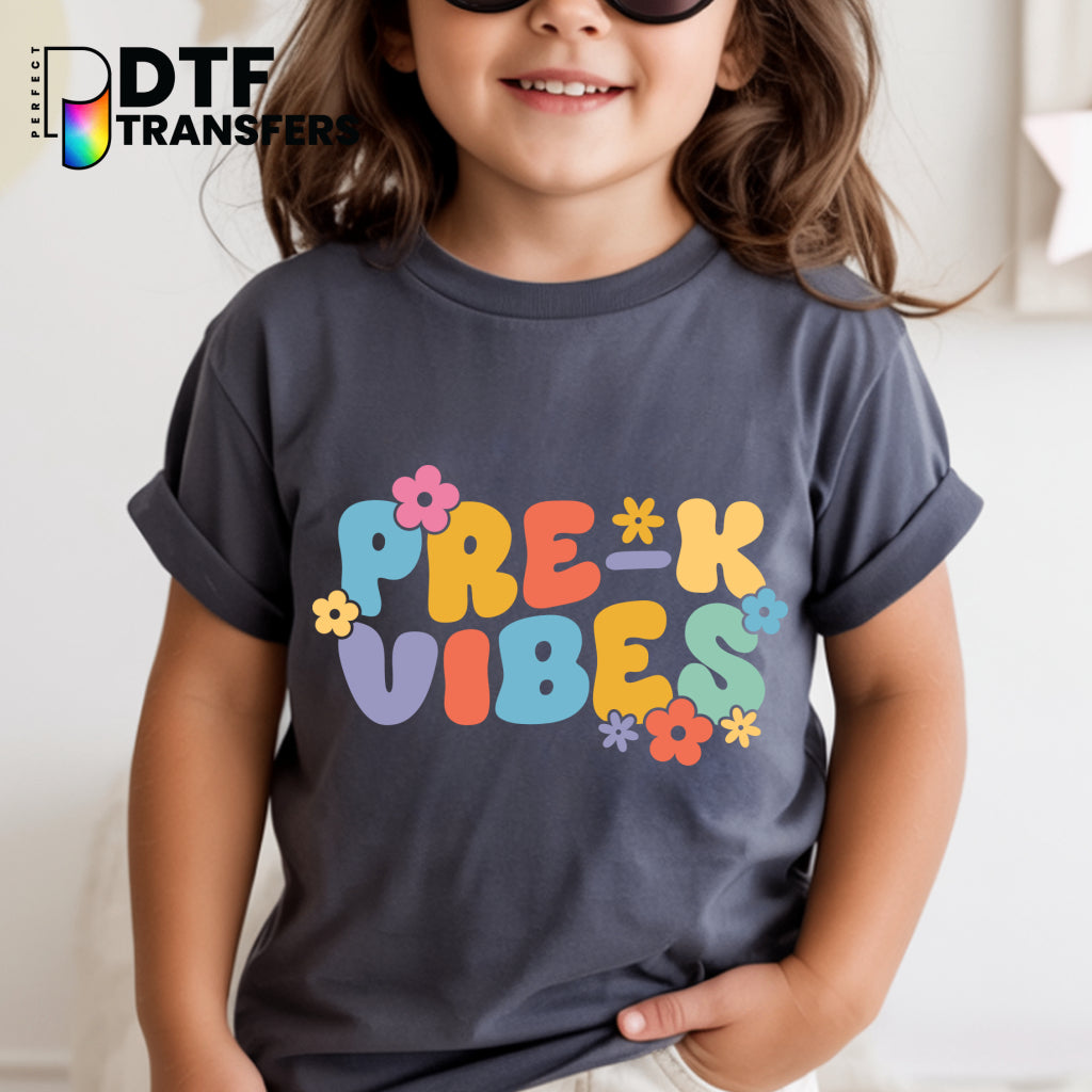 Pre-K Retro Wavy Vibes – Teacher DTF Transfer