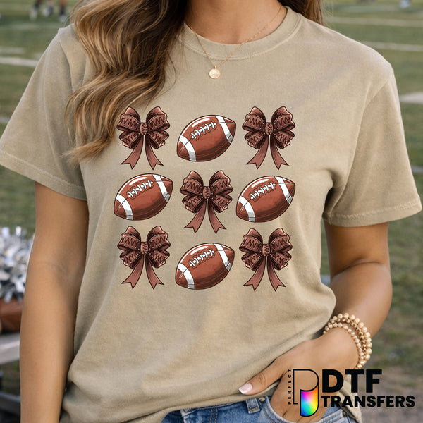 Football and Bows – Football DTF Transfer