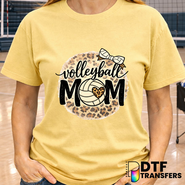 Volleyball Mom Leopard Coquette Bows – Volleyball DTF Transfer