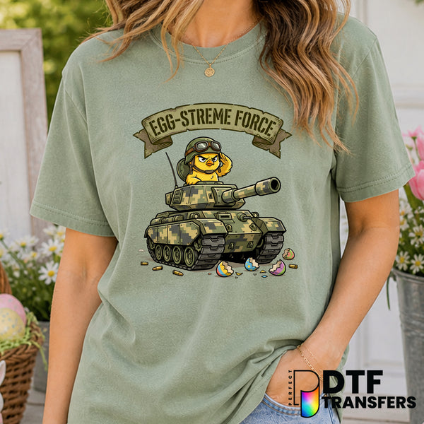 Egg Streme Force Easter Tank – DTF Transfer