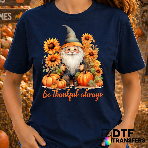 Be Thankful Always – Thanksgiving DTF Transfer