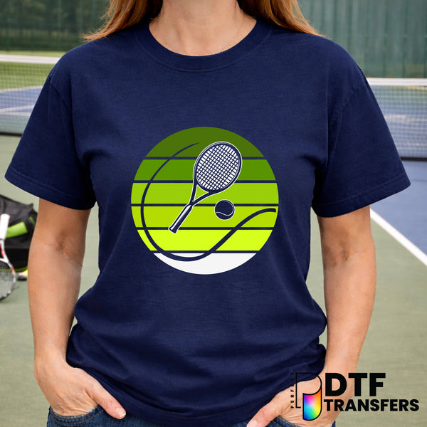 Retro Gradient Tennis Ball Racket – Tennis DTF Transfer
