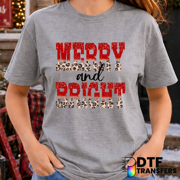 Merry and Bright Christmas – DTF Transfer