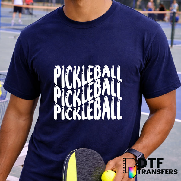 Pickleball Bubble Wavy Retro – Pickleball DTF Transfer