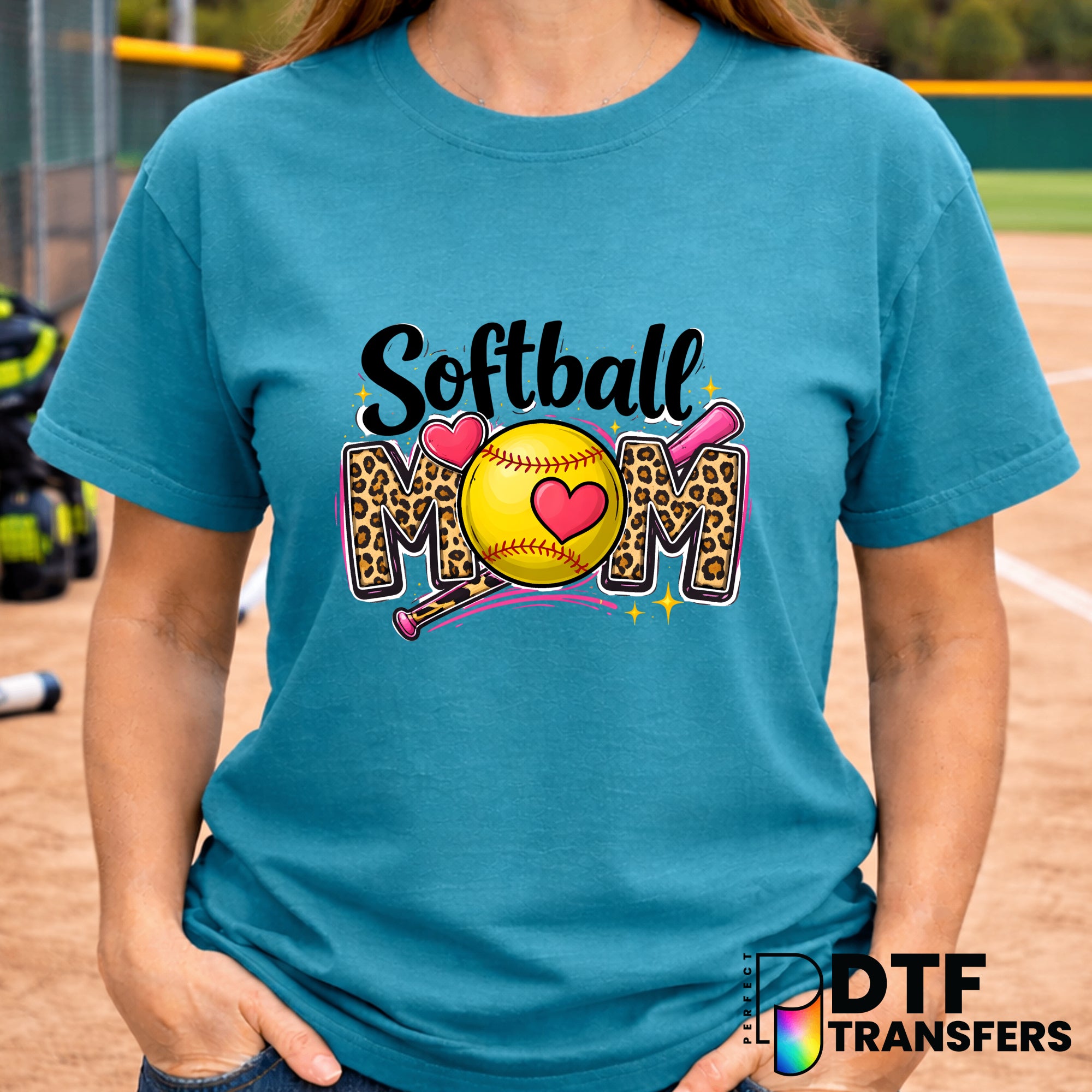 Softball Mom Leopard Script – Softball DTF Transfer