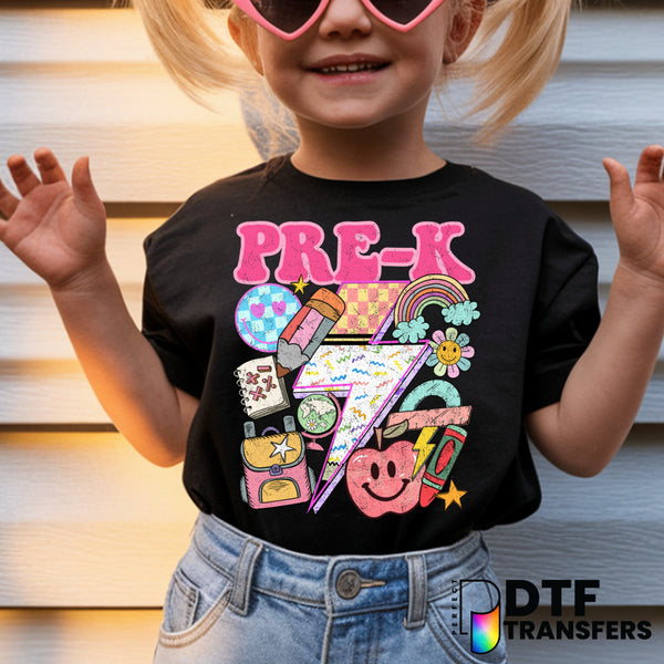PRE-K Retro Lightning Bolt – Teacher DTF Transfer