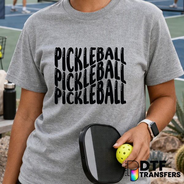 Bubble Wavy Retro Pickleball – DTF Transfer