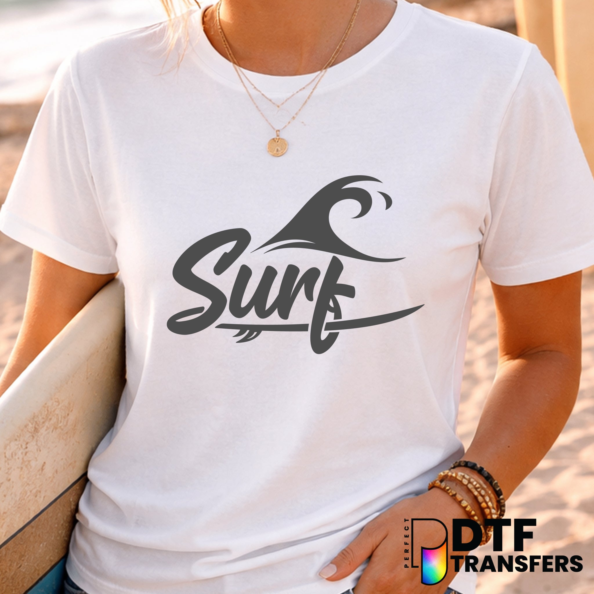 Surfboard Wave – Surfing DTF Transfer