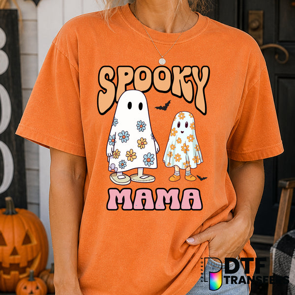 Spooky Mama Cute Floral Ghost Halloween – DTF Transfer