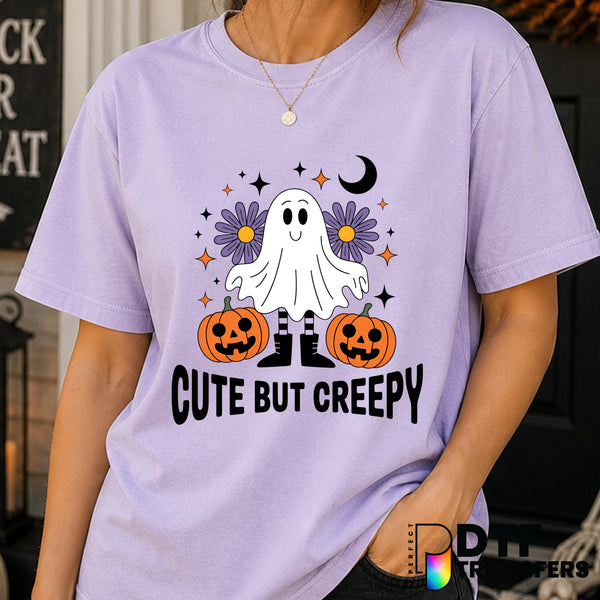Cute But Creepy Halloween Ghost Floral Pumpkin – DTF Transfer