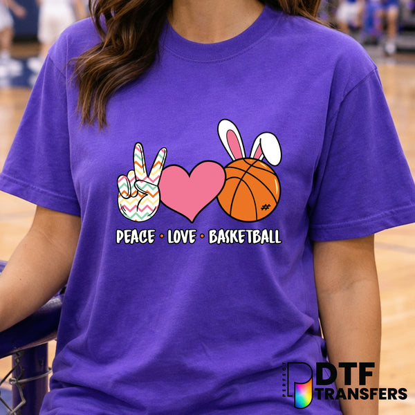 Peace Love Basketball – Basketball DTF Transfer