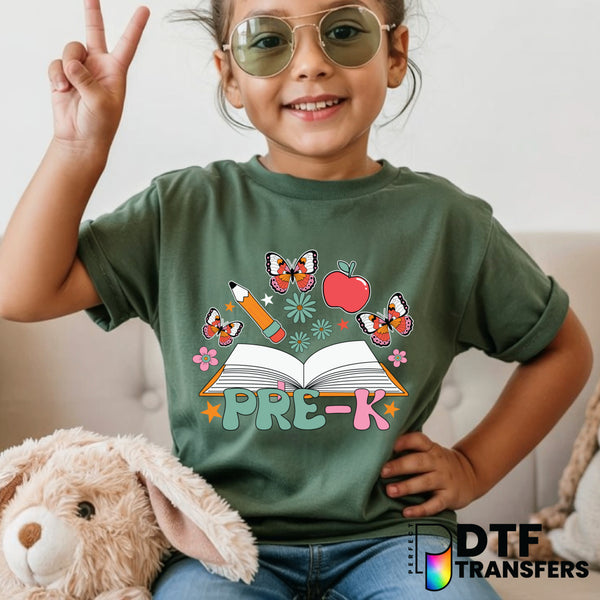 Pre-K Groovy Butterflies & Flowers – Teacher DTF Transfer