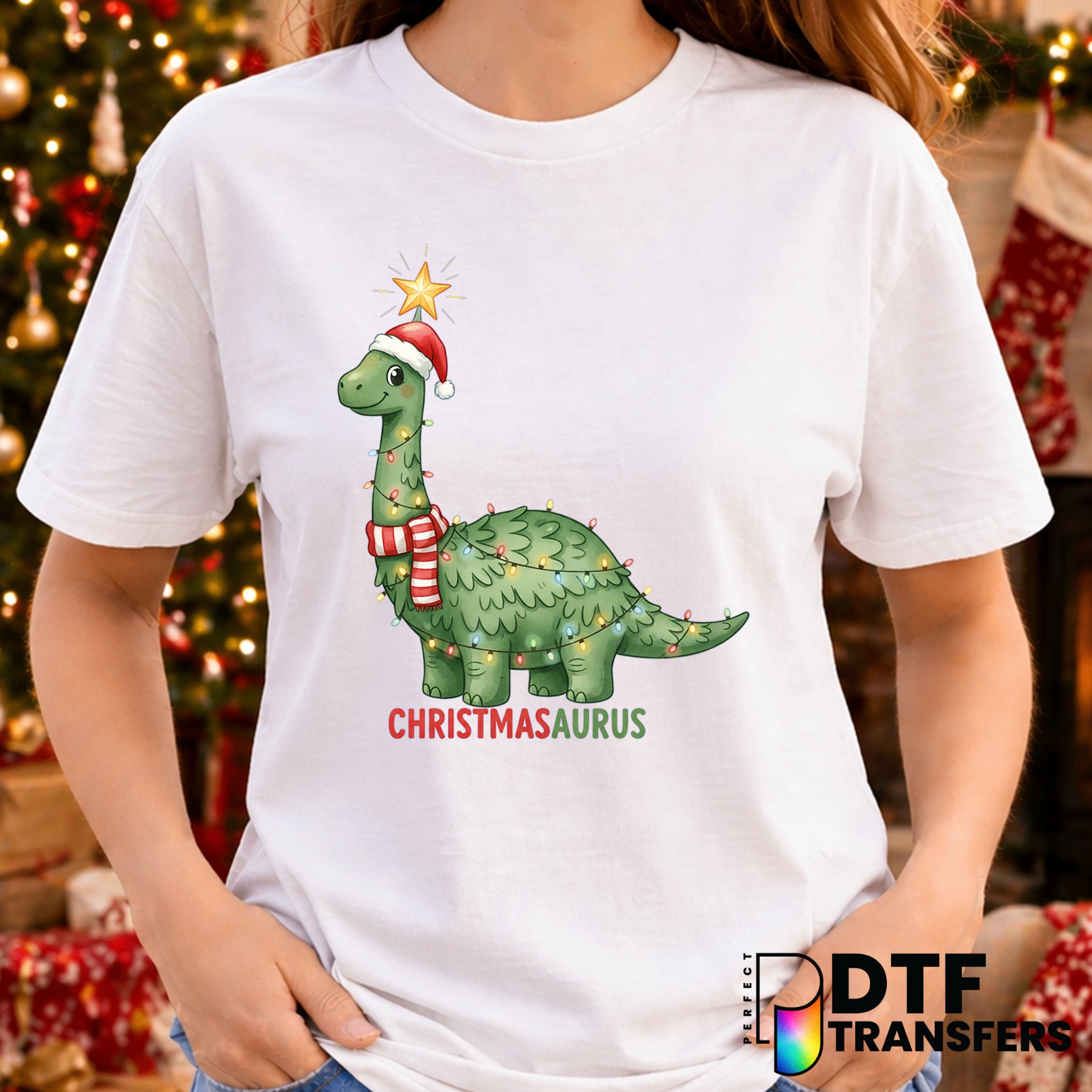 Christmasaurus – Christmas DTF Transfer