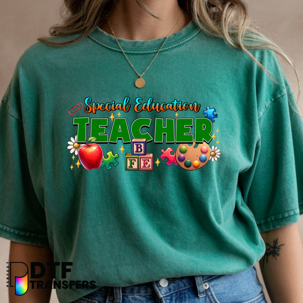 Special Education Teacher Colorful Text – Special Education DTF Transfer
