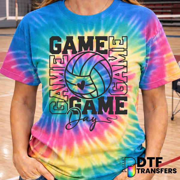 Game Day Volleyball Varsity Heart – DTF Transfer