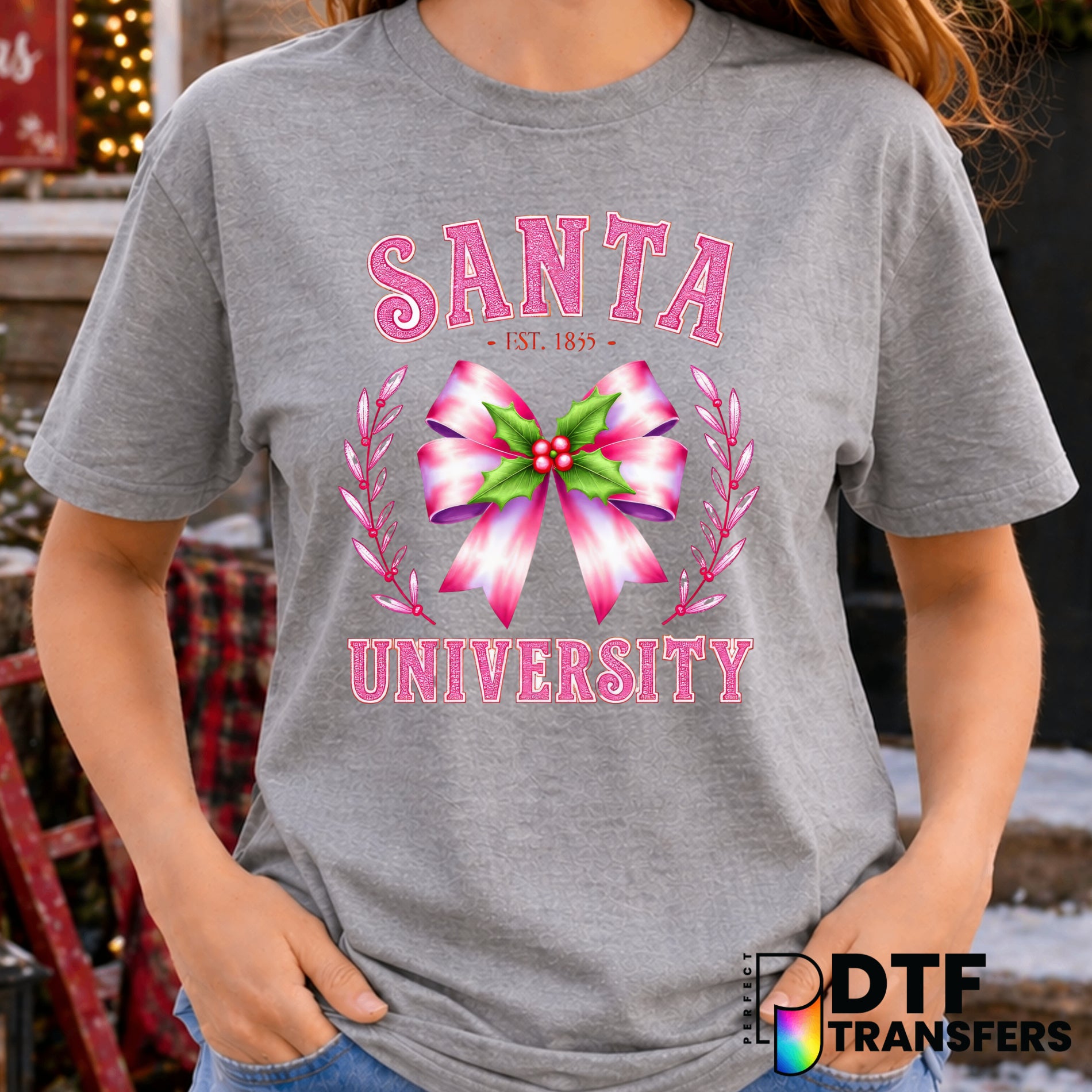 Santa University – Christmas DTF Transfer